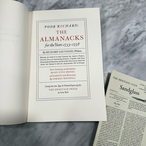 Poor Richards Almanac Ben Franklin 1964 The Heritage Press w/ Sandglass Slipcase - Picture 6 of 13